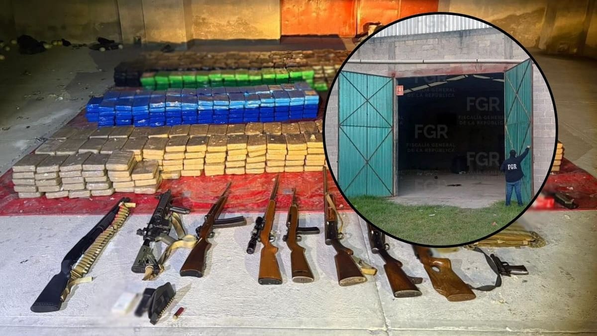 Tras observar a un hombre armado ingresar a vivienda en Tlaxcala, FGR asegura 900 kilos de posible cocaína y 6 armas largas durante operativo con SSPC y Marina