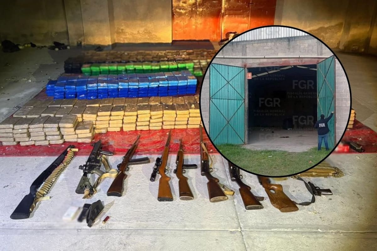 Tras observar a un hombre armado ingresar a vivienda en Tlaxcala, FGR asegura 900 kilos de posible cocaína y 6 armas largas durante operativo con SSPC y Marina