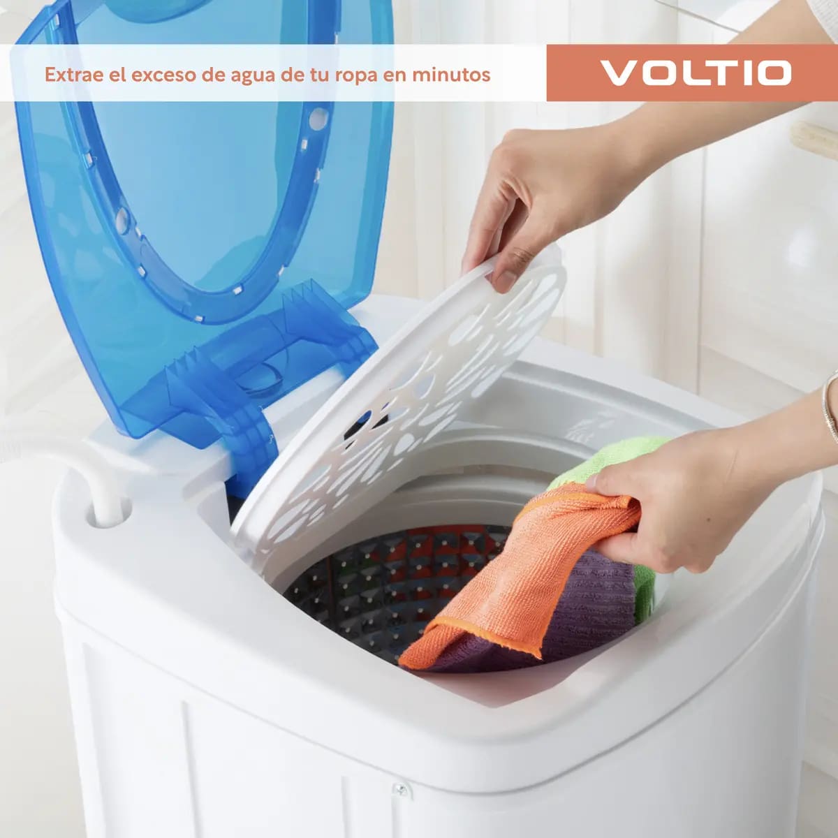 A diferencia de las secadoras convencionales que utilizan aire caliente para secar la ropa, las centrífugas eliminan el agua mediante giros a alta velocidad. | Foto: Mercado Libre
