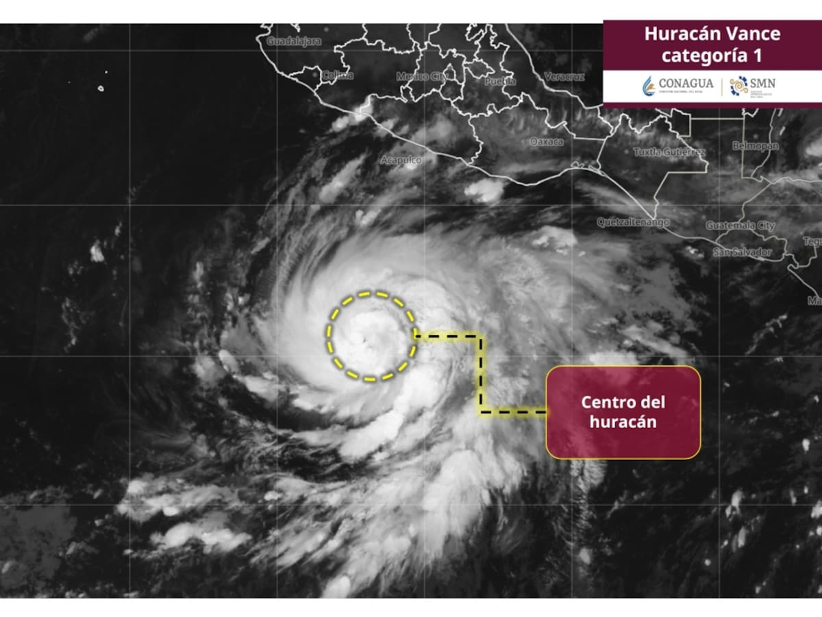 Ubicación del huracán Vance, categoría 1. | Crédito: SMN