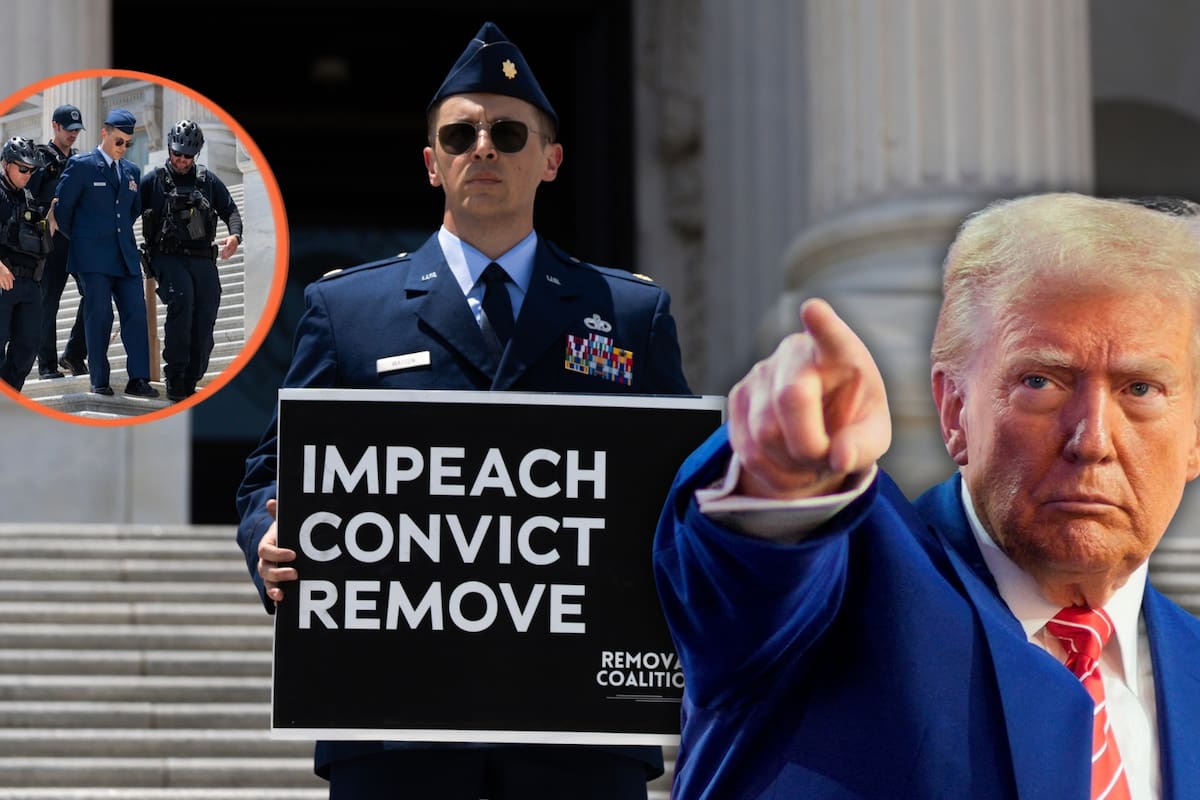 Mayor de la Fuerza Aérea de EEUU termina arrestado por protestar en uniforme contra Trump en las escalinatas del Capitolio