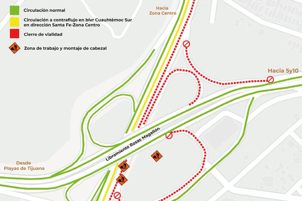 Cerrarán parcialmente bulevar Cuauhtémoc Sur y accesos al Nodo Morelos