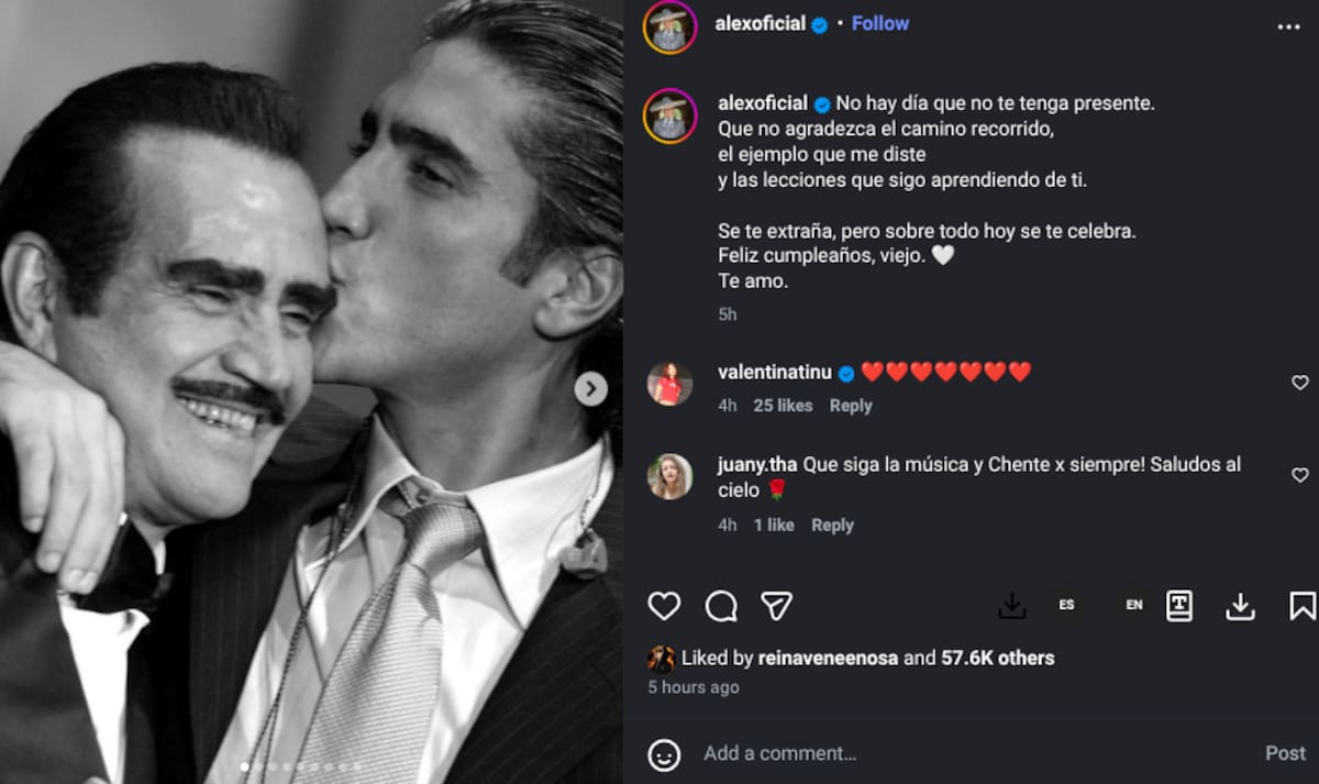 "El Potrillo" recuerda a su padre, Vicente Fernández, en su cumpleaños