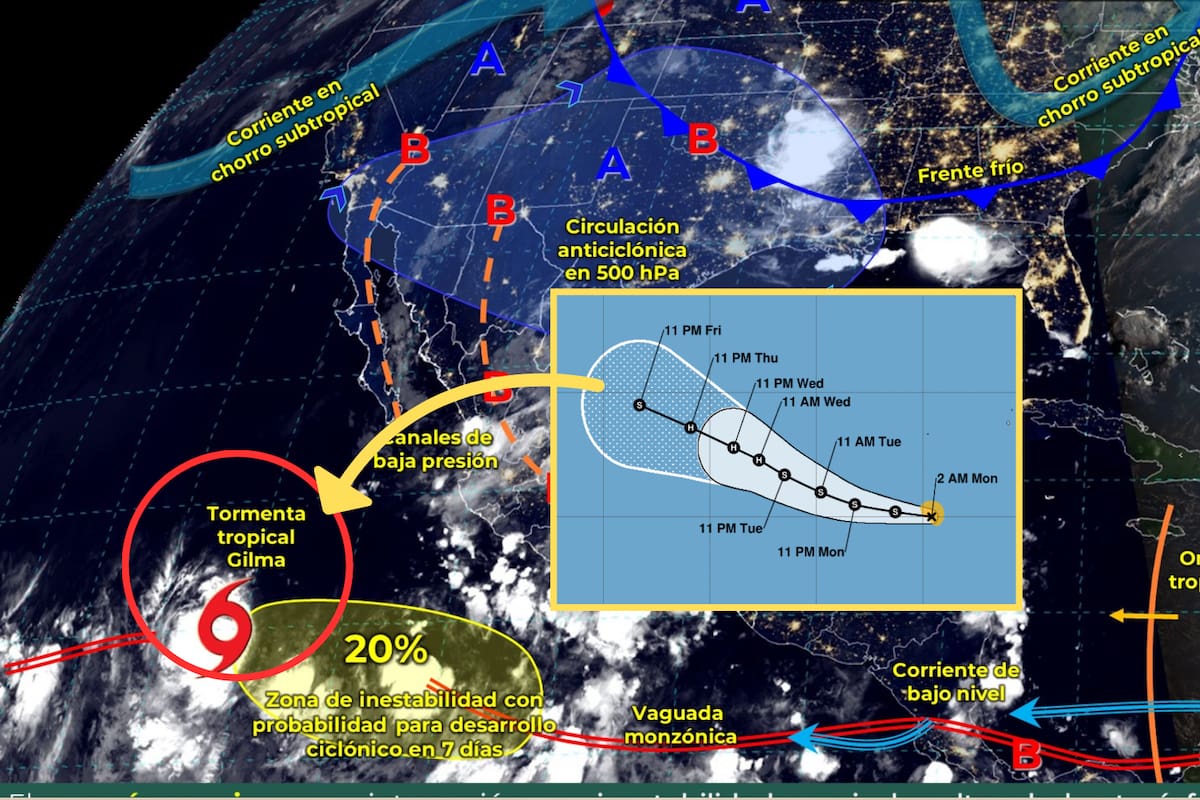 Tormenta Gilma se fortalece al Este del Océano Pacífico: ¿Cuándo se convertiría en ciclón?