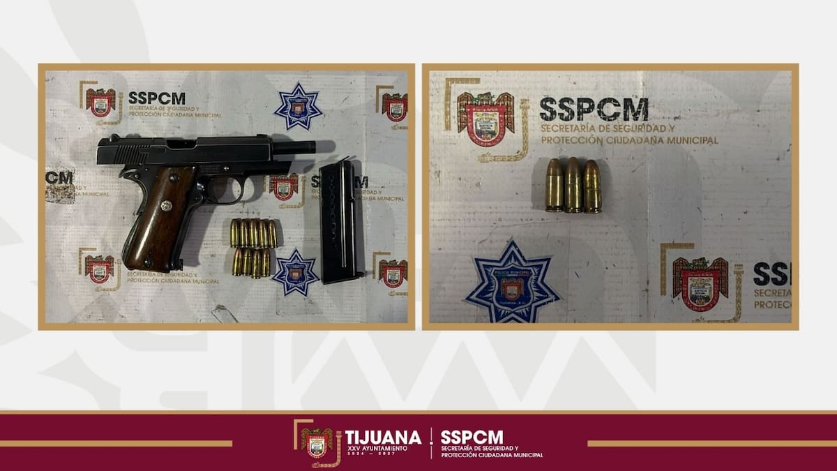 Dos sujetos fueron detenidos por presuntamente intentar entrar a una vivienda y portar un arma de fuego. Foto: Cortesía