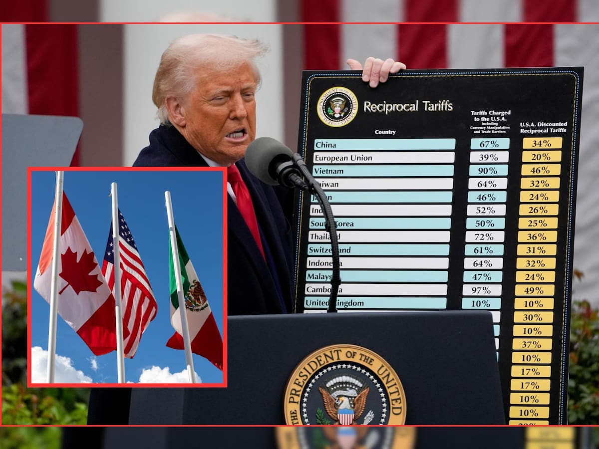 ARCHIVO. Donald Trump solicitará al Congreso de EU terminar con el T-MEC, según anunció en el "Día de la Liberación" celebrado el 2 de abril del 2025. | Crédito: EFE/Canva