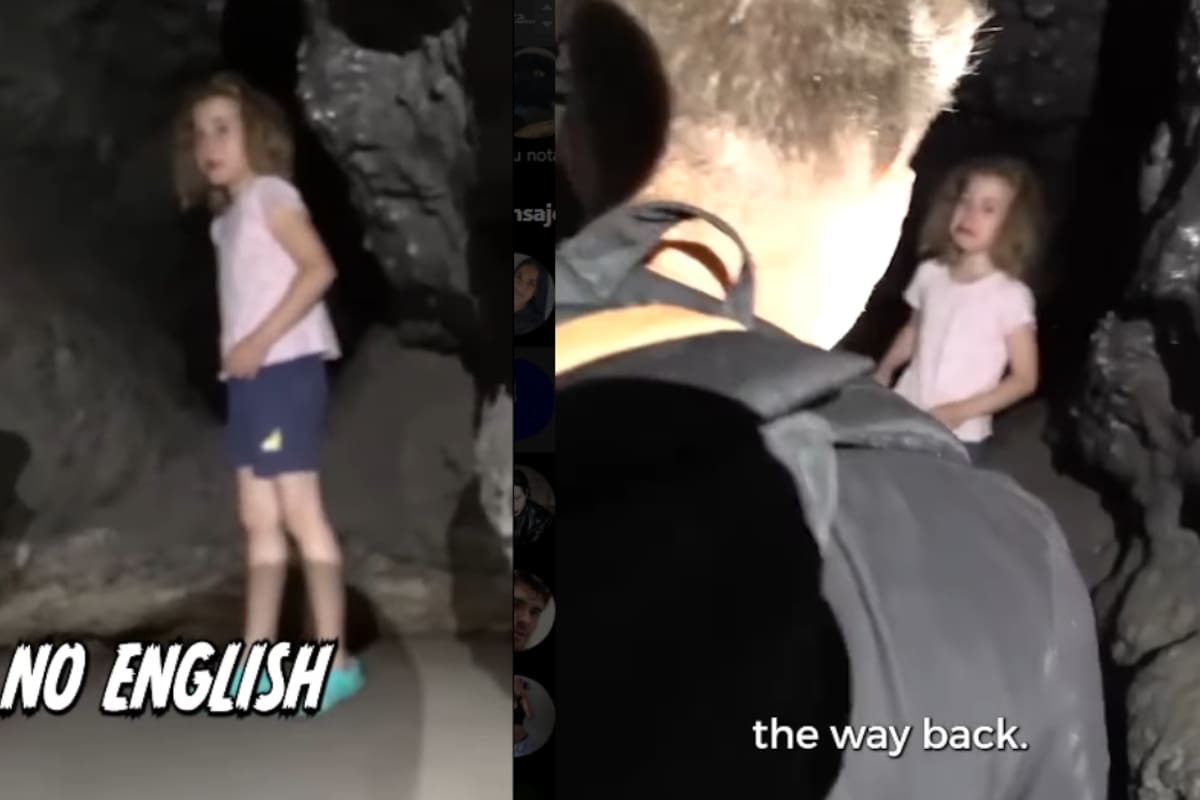 Hombres que grababan un video encuentran a una niña perdida en lo profundo de una cueva