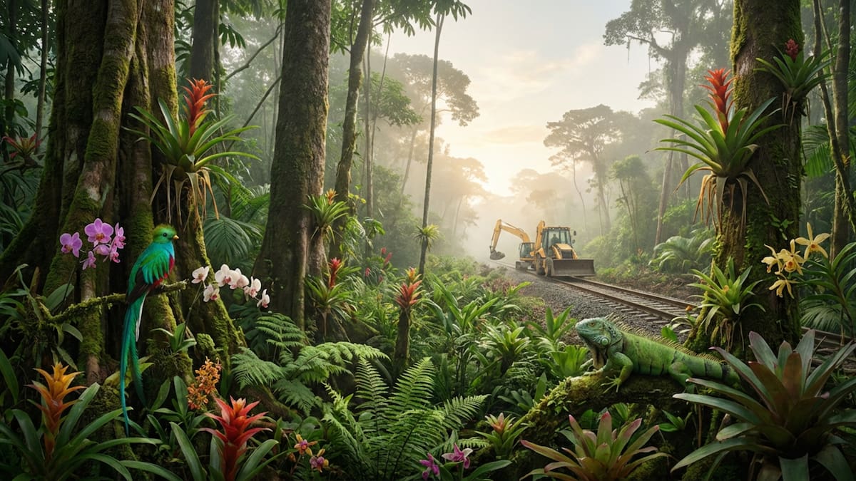 Autoridades y organizaciones mantienen un debate abierto sobre los impactos ambientales del Tren Maya en el sureste del país. (Gemini)