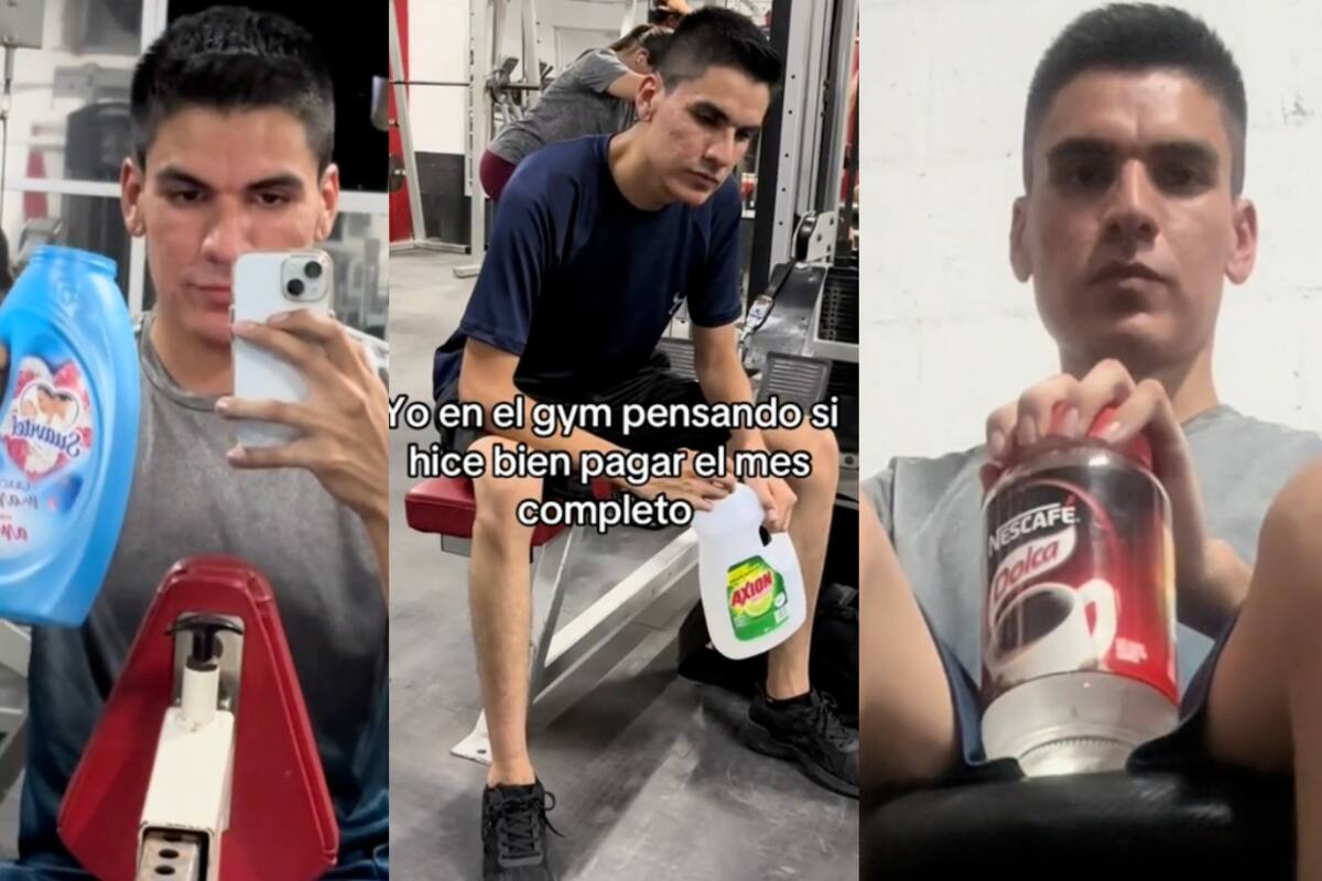 Joven desconcierta a todos al llevar envases extraños al gym para tomar agua | VIRAL