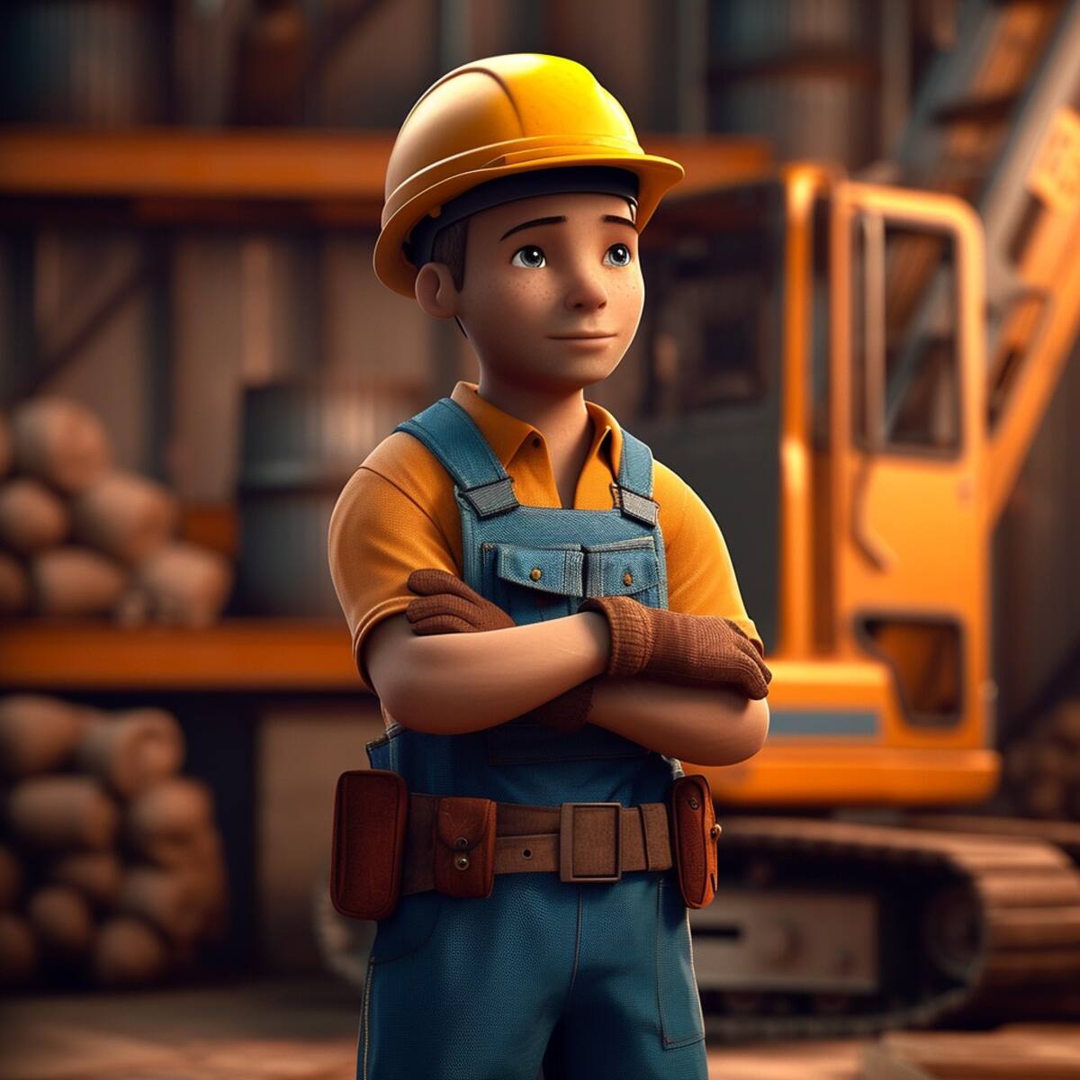 La reinterpretación digital de Bob el Constructor por la IA incluye detalles como guantes, casco amarillo y herramientas, ofreciendo una visión fresca y contemporánea del querido personaje.