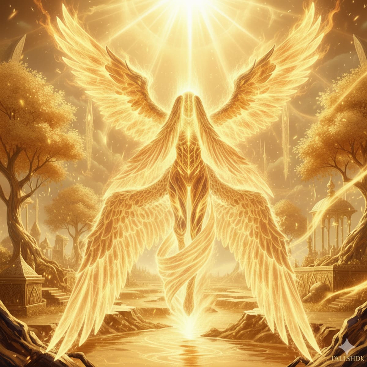 Los Serafines están al lado de Dios cantando "santo, santo" y arden en un fuego que jamás se consume. (Foto: Generada con IA)