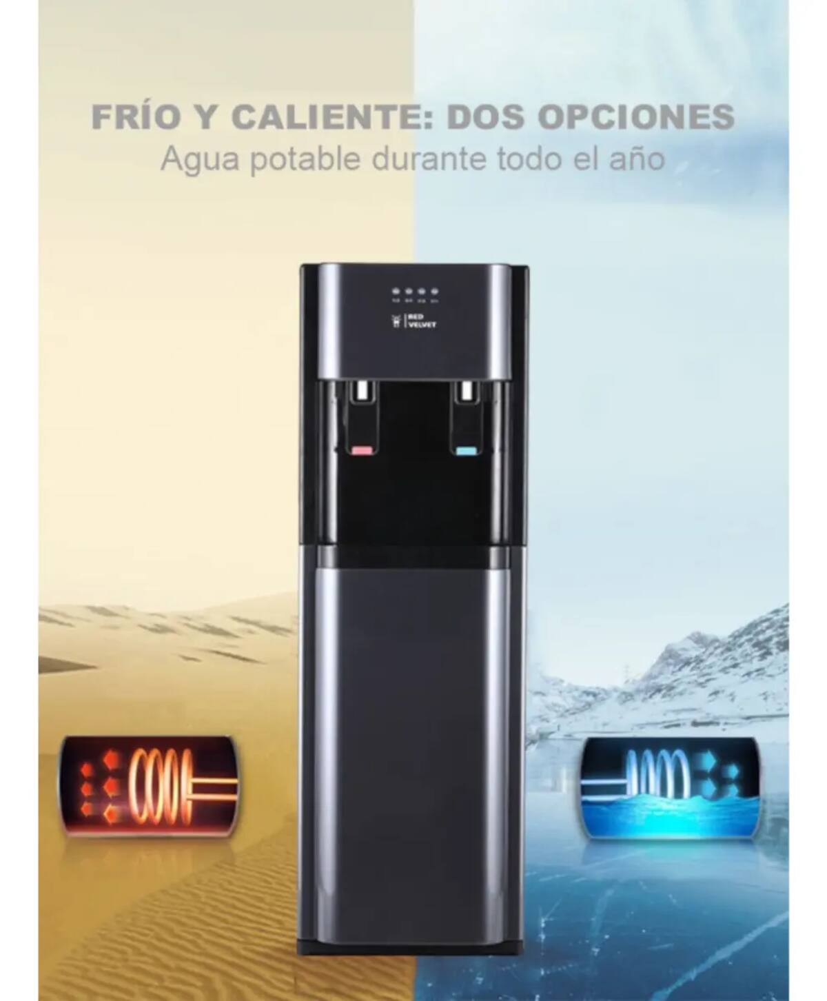 El aparato ofrece suministro de agua fría y caliente, trabaja con voltaje de 127V. | Foto: Mercado Libre