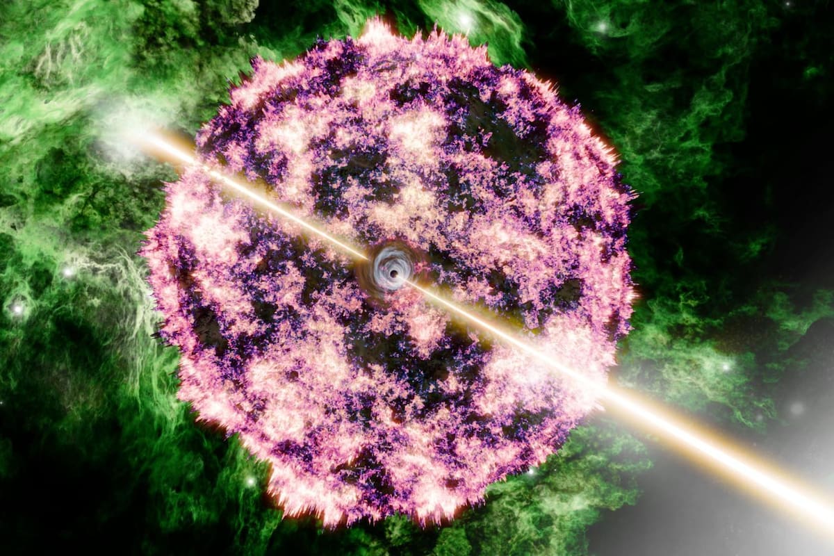 El mayor estallido de rayos gamma de la historia salió  del colapso de una estrella masiva