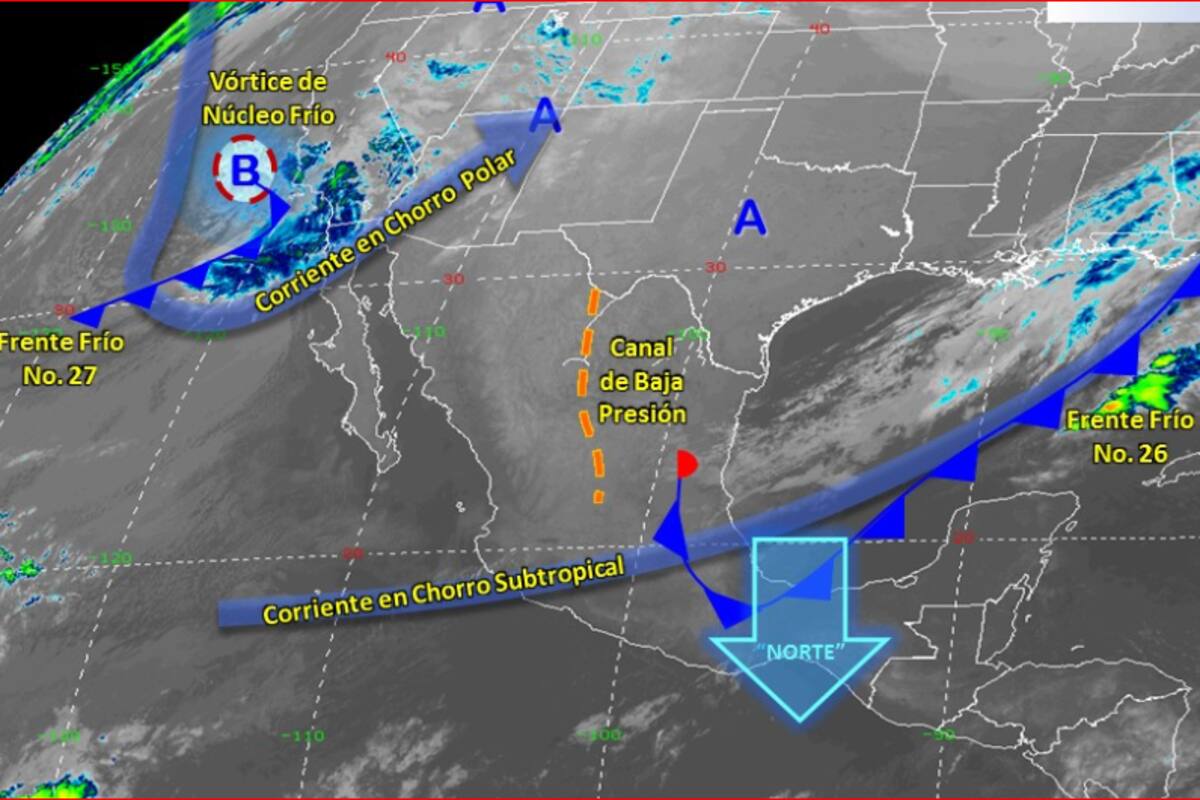 Clima: Entrará el martes frente frío 27 y se formará la quinta tormenta invernal