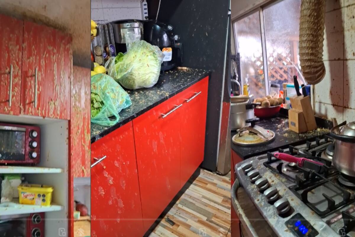 VIRAL: a esta señora le explota la olla de presión por haber puesto a cocinar lentejas