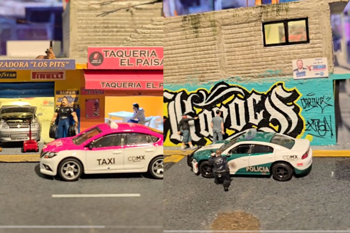 Usuario de TikTok se vuelve viral con su impresionante maqueta a escala de una calle mexicana | VIDEO