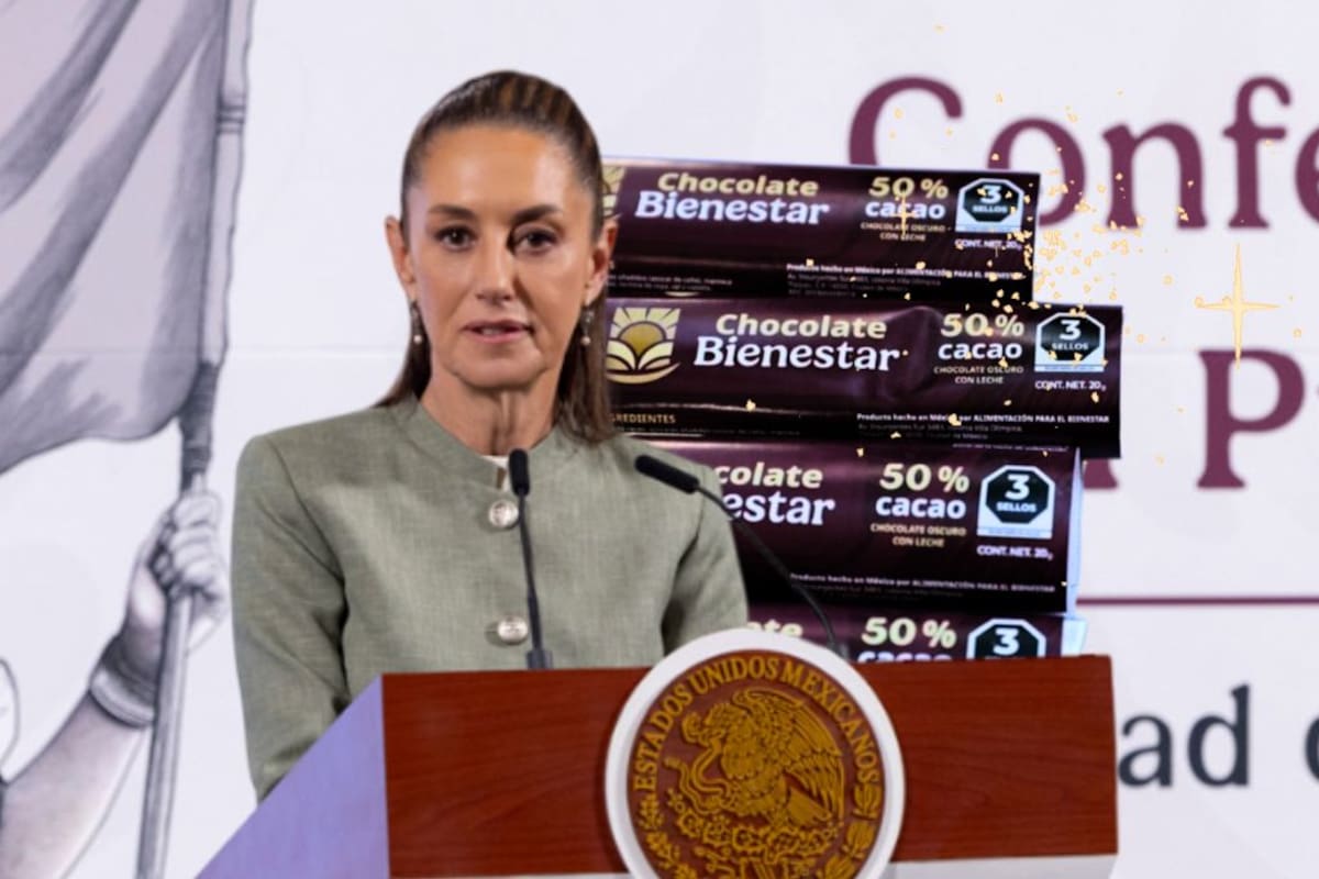 Chocolate para el Bienestar: Sheinbaum defiende su lanzamiento pese a sellos por exceso de azúcares, grasas y calorías