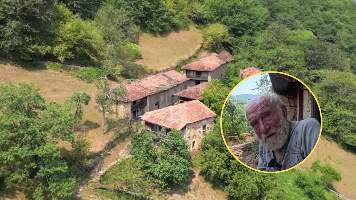 Federico observa el bosque desde su cabaña, manteniendo la rutina tradicional de cuidado del entorno. (Captura de pantalla/Canva)