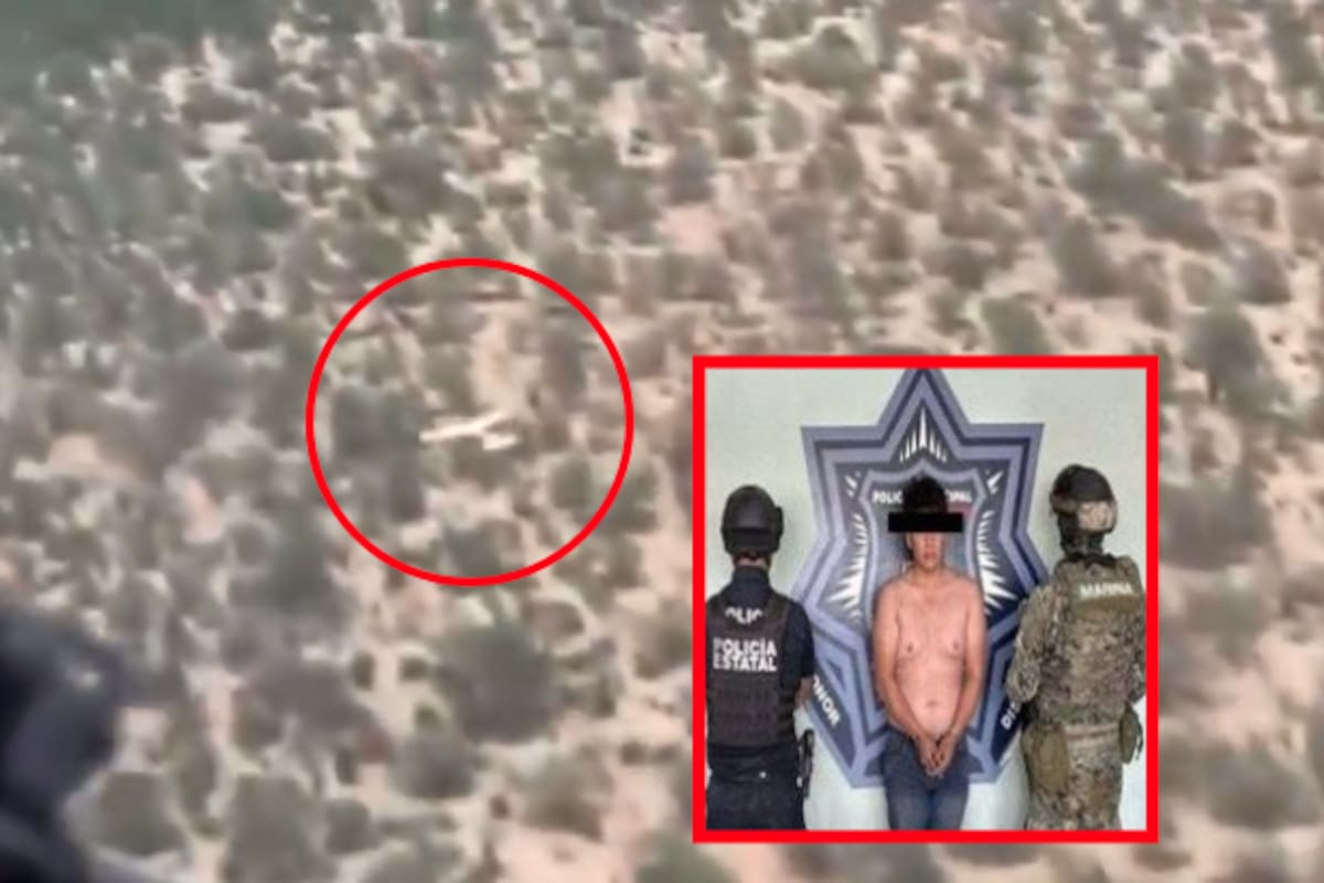 Aseguran avioneta con droga en pista clandestina de Cajeme; Semar detiene a presunto responsable