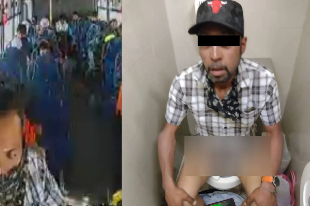 ¡Manos arriba y pantalones abajo! Arrestan en baño de Metepec a un ladrón de transporte público