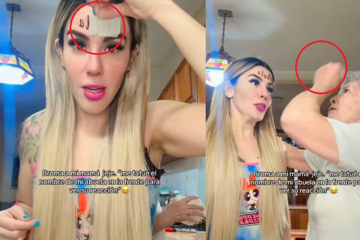 “Se te ve horrible”: mujer le juega una broma a su madre fingiendo tatuarse el nombre de su abuela en la frente