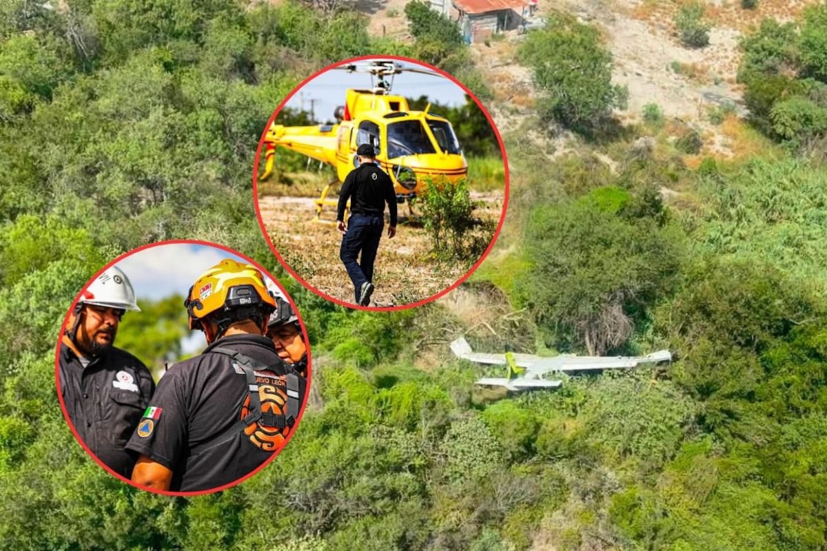 Avioneta Cessna que cubría la ruta Piedras Negras-Monterrey sufrió un paro de motor y realizó un aterrizaje de emergencia en el municipio de Pesquería; tres ocupantes resultaron lesionados pero se encuentran estables