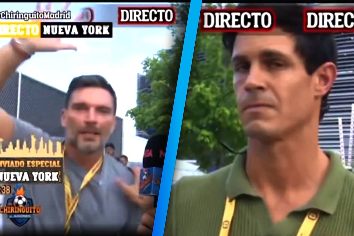 El actor Julián Gil de Televisa intentó colarse durante una transmisión de El Chiringuito de España y terminó siendo empujado en vivo por el reportero