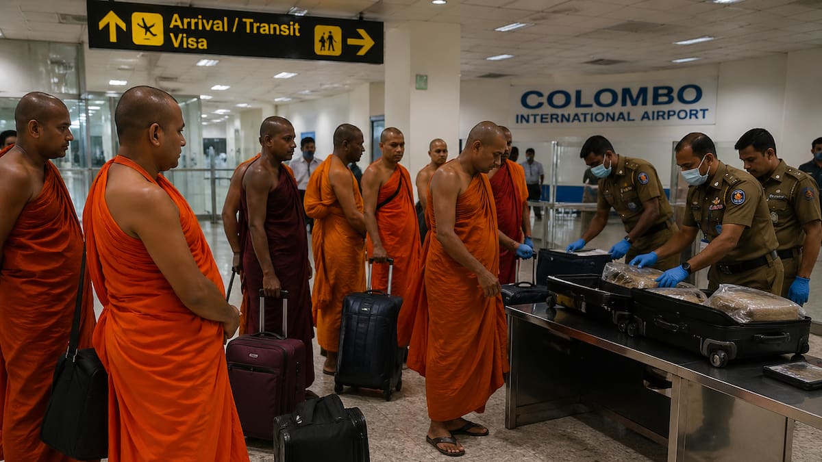 22 monjes budistas son arrestados tras decomisarles 112 kilos de presunta droga en Sri Lanka, habrían ingresado los narcóticos desde Tailandia