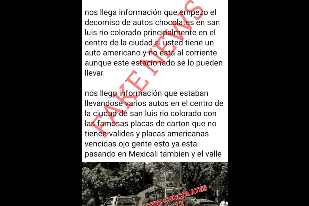 Es falso el decomiso de autos “chocolates” en SLRC: DSPM