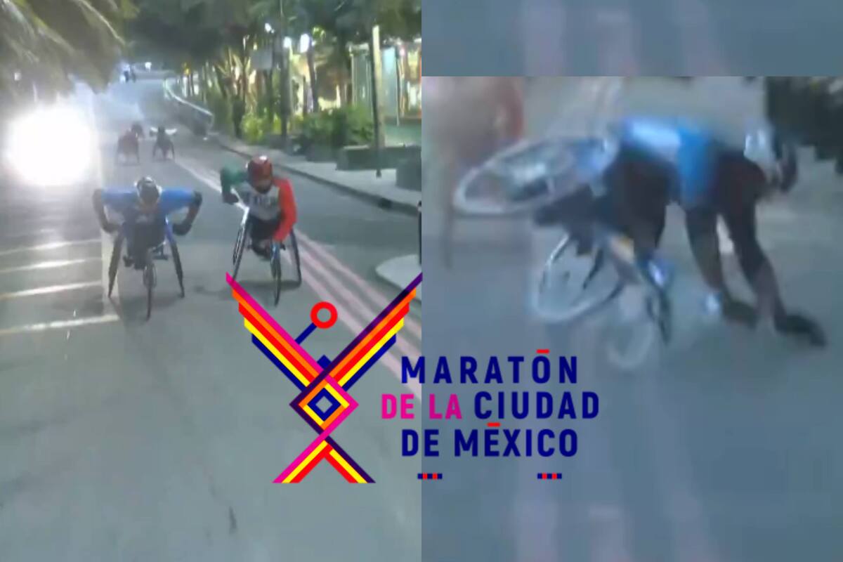 Accidente en el Maratón de la CDMX: Atleta en silla de ruedas cae debido a una alcantarilla