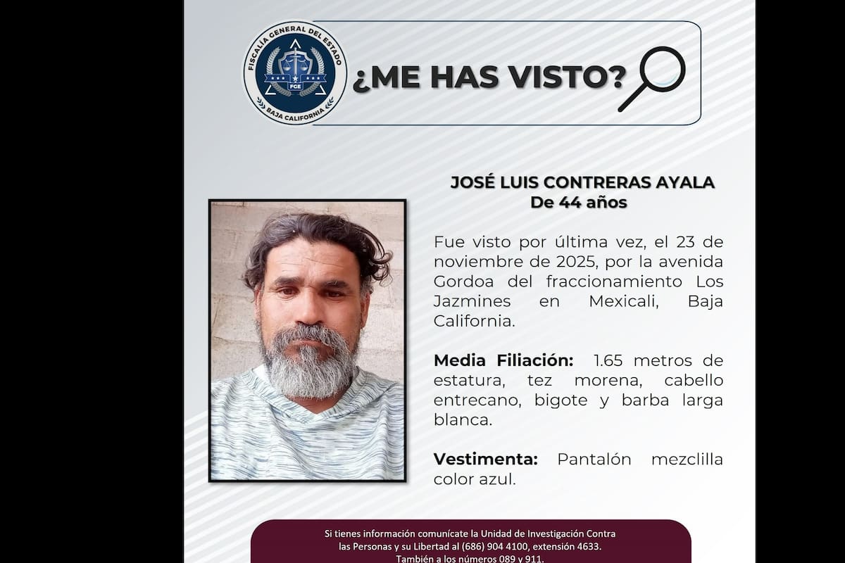 Buscan a José Luis Contreras Ayala