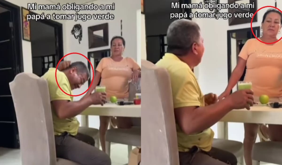 "Salven a ese pobre hombre": Joven graba cómo su madre obliga a su padre a tomar un jugo verde y capta su reacción se vuelve viral