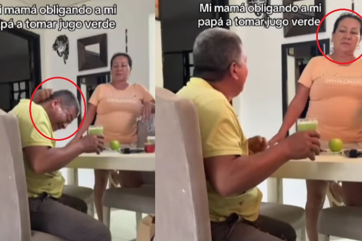 “Salven a ese pobre hombre”: Joven graba cómo su madre obliga a su padre a tomar un jugo verde y capta su reacción se vuelve viral