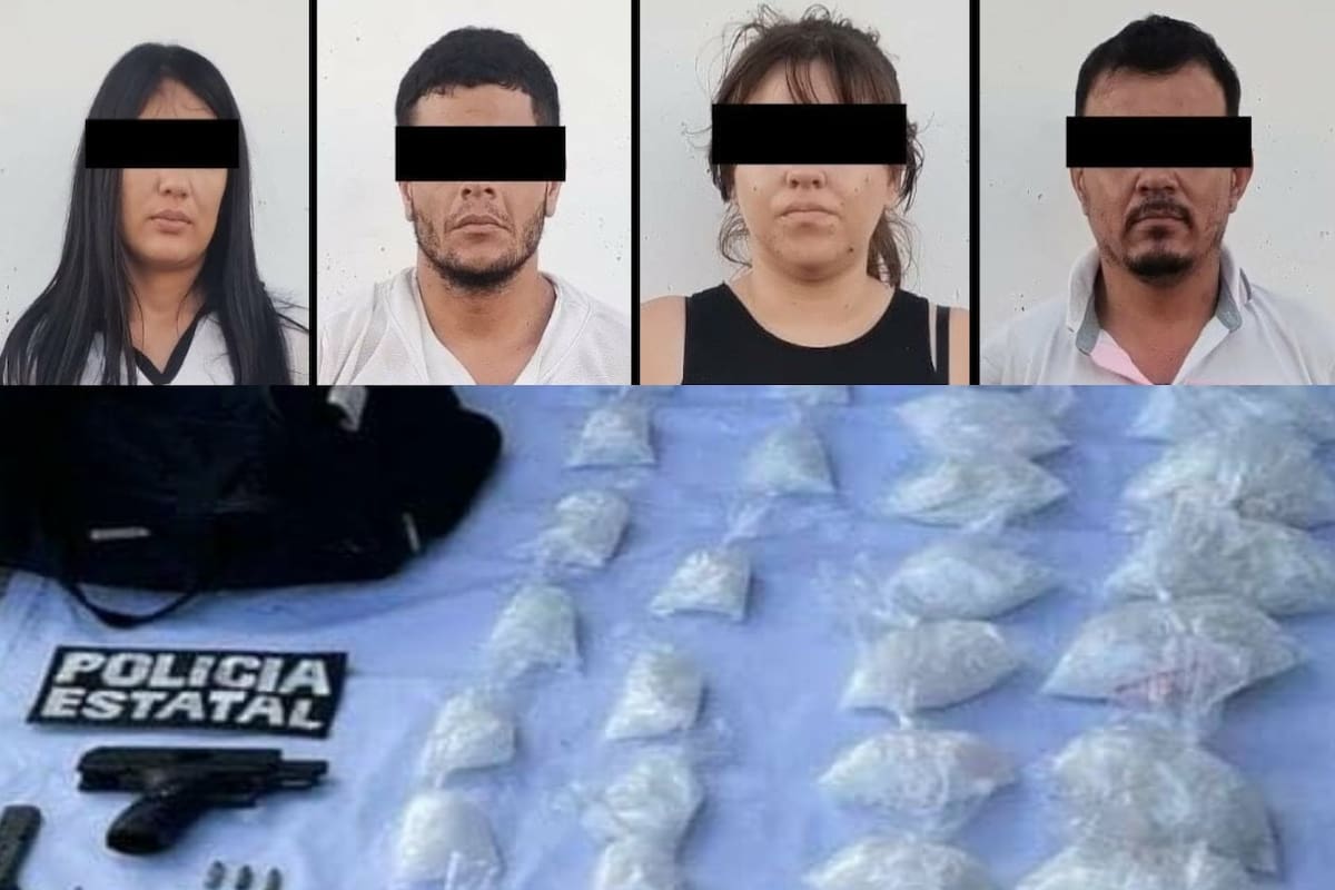 Detienen en colonia Olivares a cuatro personas en posesión de bolsas con narcótico y arma de fuego