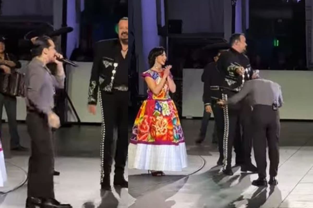 Christian Nodal hace reverencia a Pepe Aguilar durante su presentación en el Hollywood Bowl