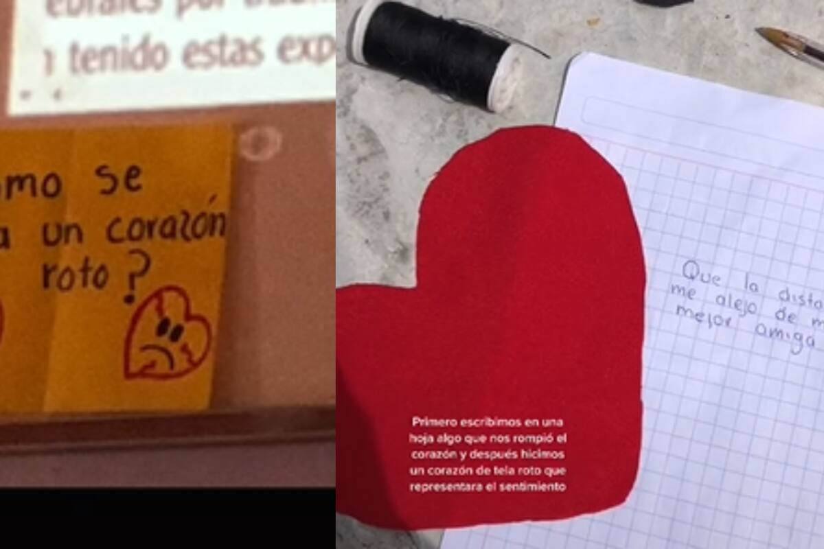TikTok: "¿Cómo se pega un corazón roto?" Maestra llama la atención en redes con actividad para niños
