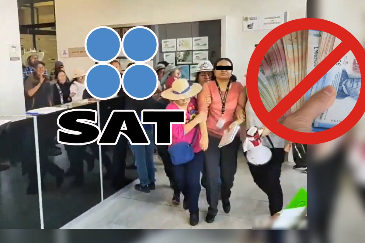 SAT retiene dinero de impuestos a campesinos y ellos retienen a empleados y oficinas en Angelópolis, Puebla como protesta | VIDEO