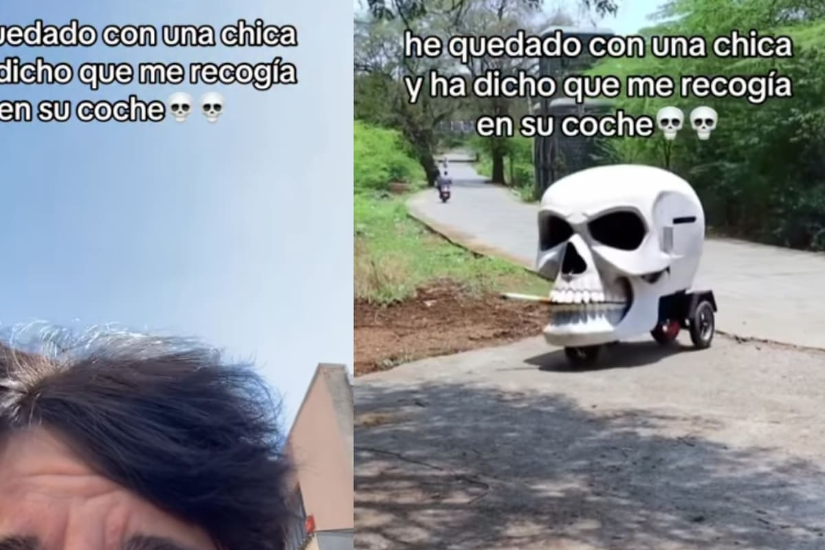“¿Y lo malo, bro?”: Joven presume su cita y ella lo recoge en un auto con forma de calavera