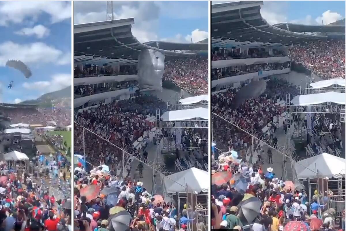 VIDEO: Paracaidista sufre aterradora caída durante un show en el Estadio Nacional de Honduras
