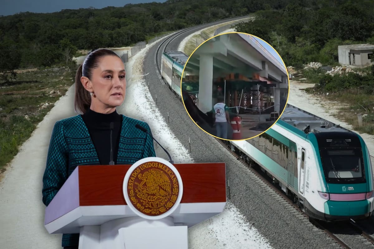 Luego de que denunciaron el hundimiento en estructuras del Tren Maya y exhibieron al Ejército apuntalando columnas, Claudia Sheinbaum afirmó que no son obras nuevas y solicitó una revisión técnica para descartar riesgos