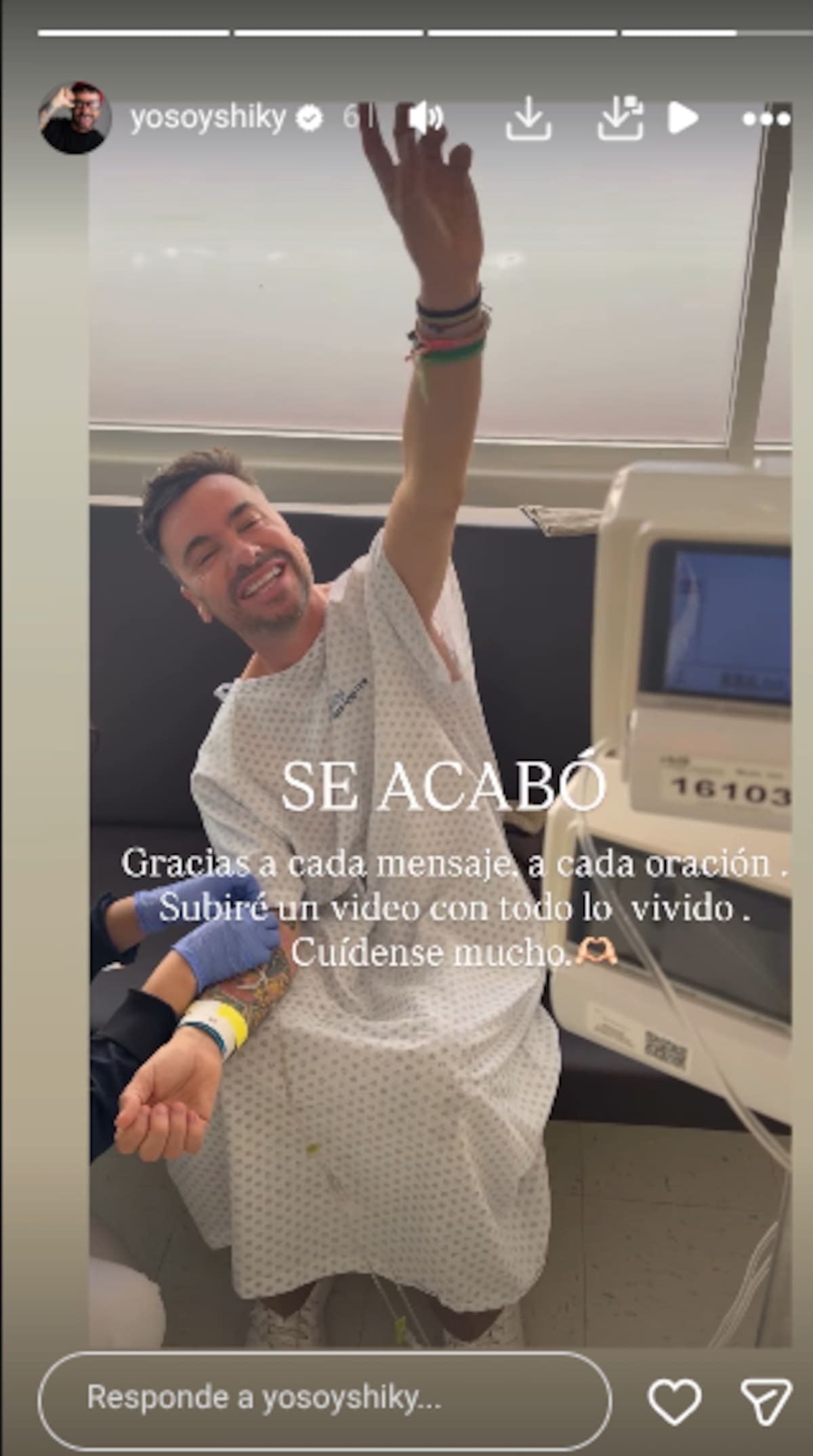 Shiky celebra su salida del hospital | Instagram @yosoyshiky