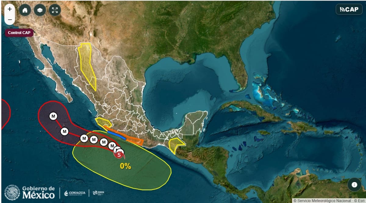 El Consulado de EU en Tijuana emitió una alerta por los efectos del huracán Polo en Baja California y Baja California Sur. Foto: Cortesía