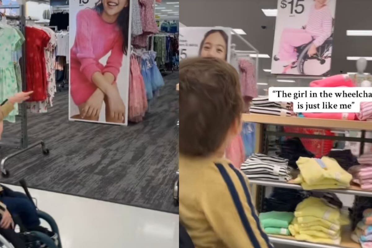 “Es como yo”: Niño en silla de ruedas se emociona al ver una publicidad con una menor como él