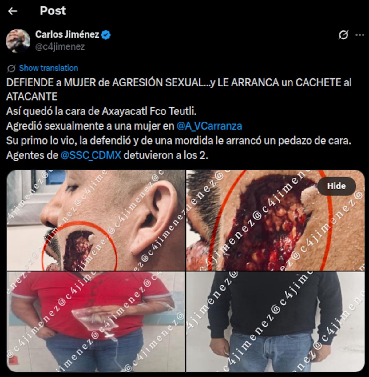 Foto: C4 Jiménez en X.