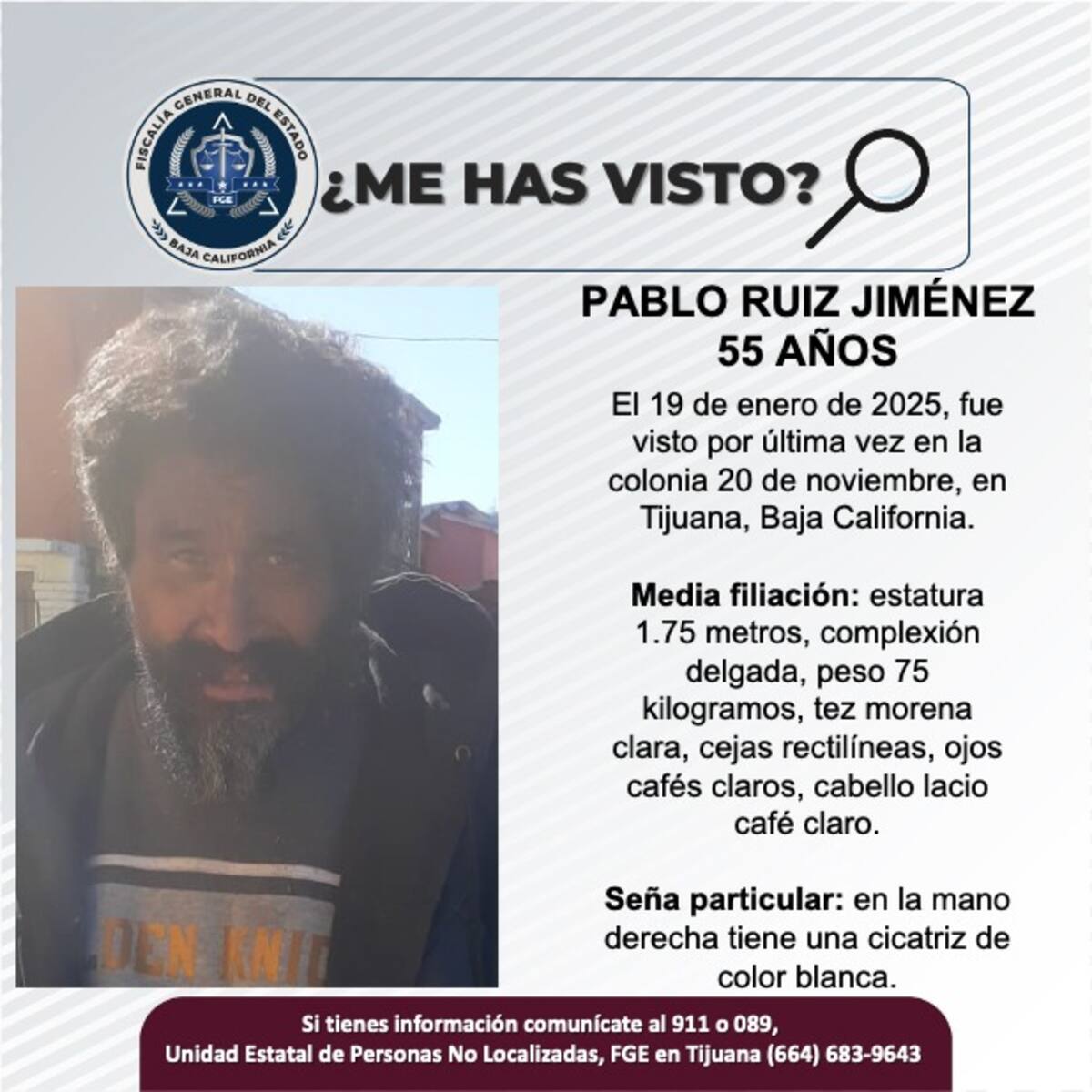 Pablo Ruiz Jiménez fue visto por última vez el 19 de enero de 2025.