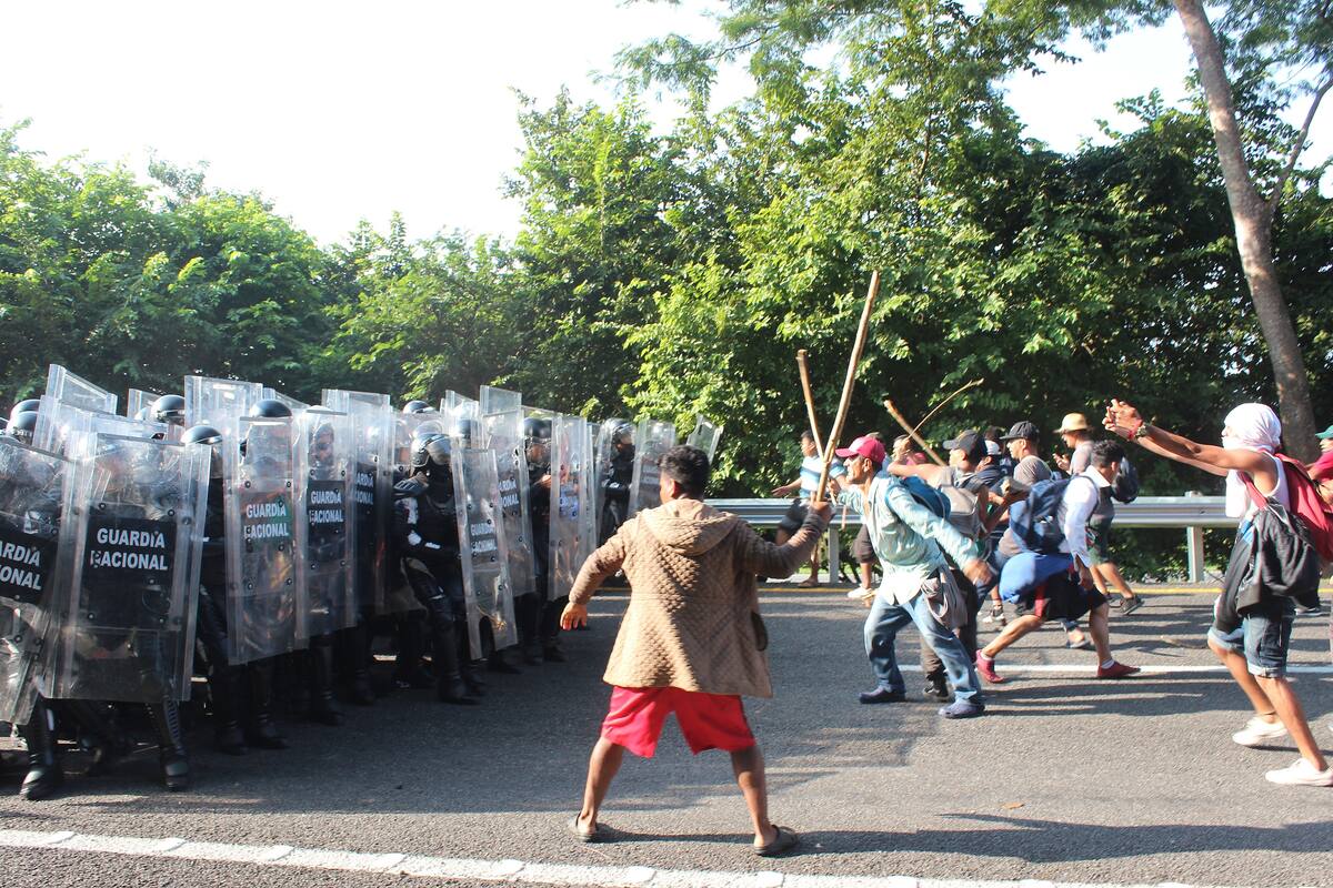 Hospitalizan a cinco elementos de la Guardia Nacional heridos en enfrentamiento contra migrantes
