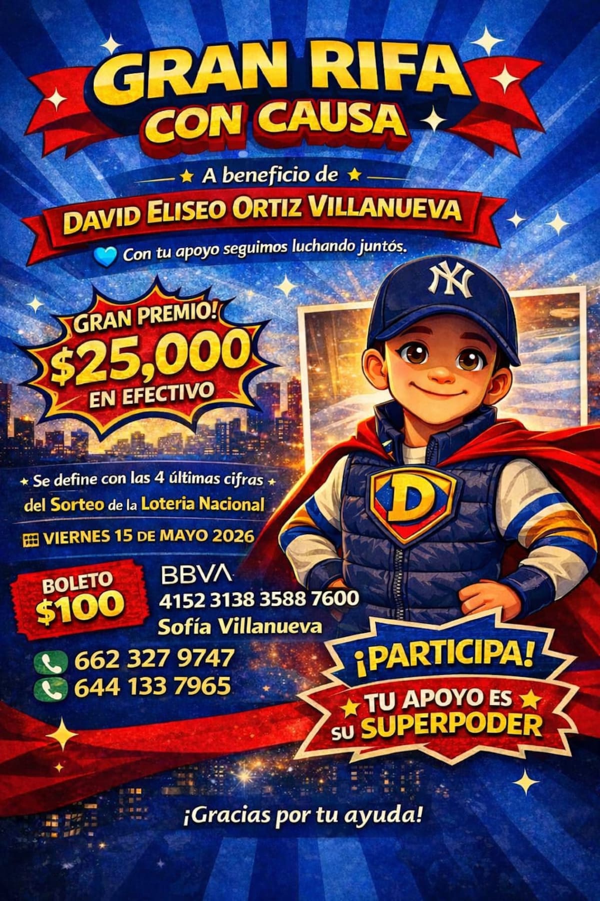 David Eliseo Ortiz Villanueva, de 6 años, continúa en tratamiento contra el cáncer mientras su familia busca apoyo para cubrir gastos médicos.