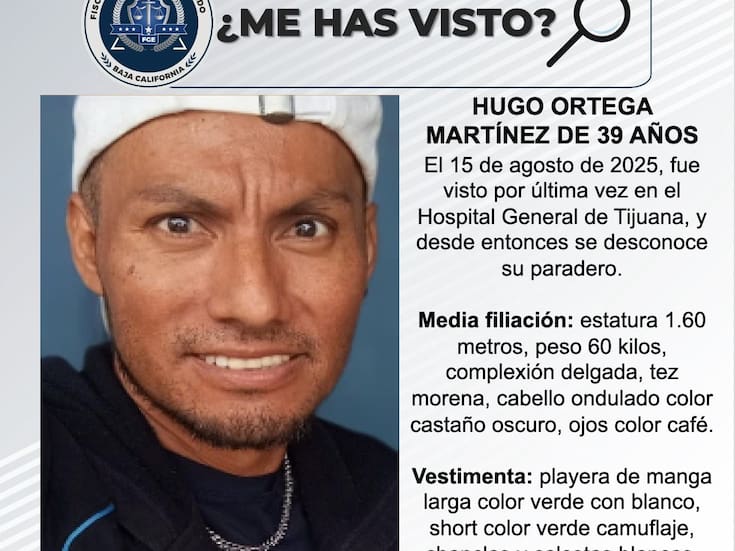 Se busca a Hugo Ortega Martínez de 39 años