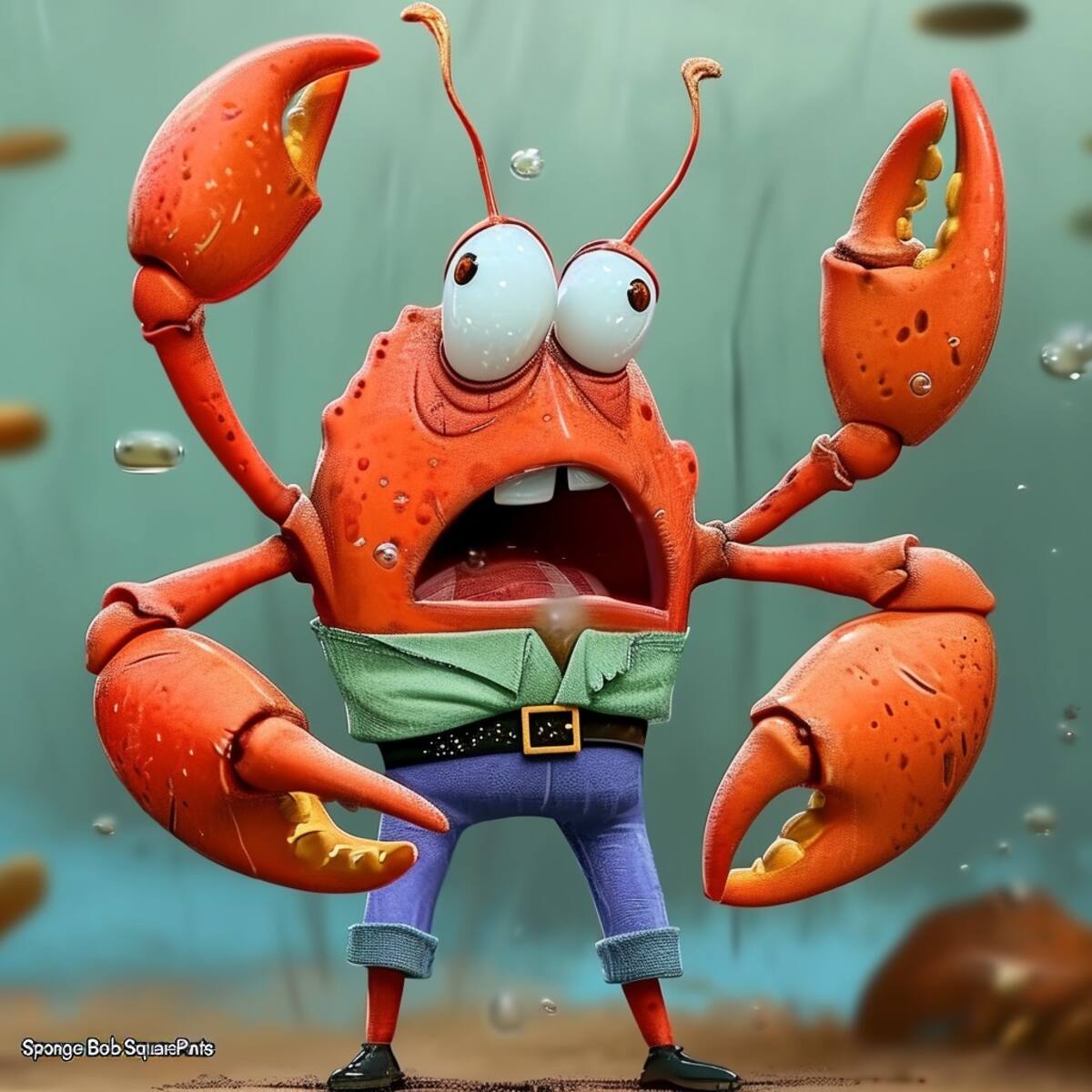 Don Cangrejo AI: Verde y azul, reflejando su personalidad única.