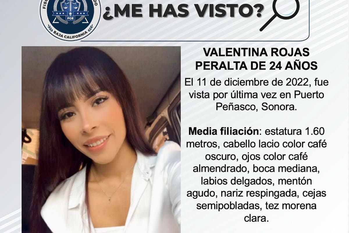 Se busca a Valentina Rojas Peralta de 24 años